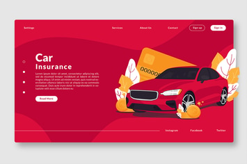 Car Insurance - Web Header & Vector