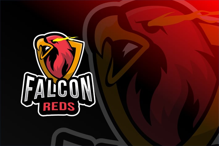 Falcon Reds Esport Logo Template