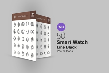 50 Smart Watch Line Icons