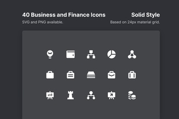 Business and Finance Icons - Solid Style