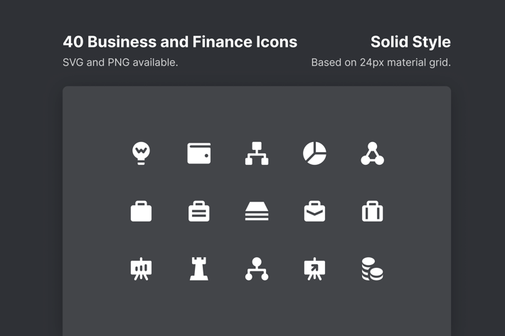 Business and Finance Icons - Solid Style