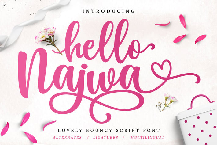 Hello Najwa - Modern Script Font