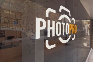 Perspective Glass Logo Mockup
