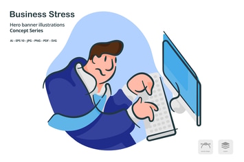 Business Stress Vector Illustration
