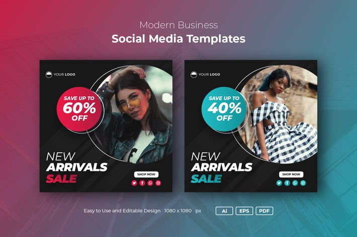 Fashion sale Instagram post banner template