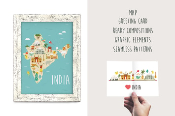 India Clipart Map, Ready Designs