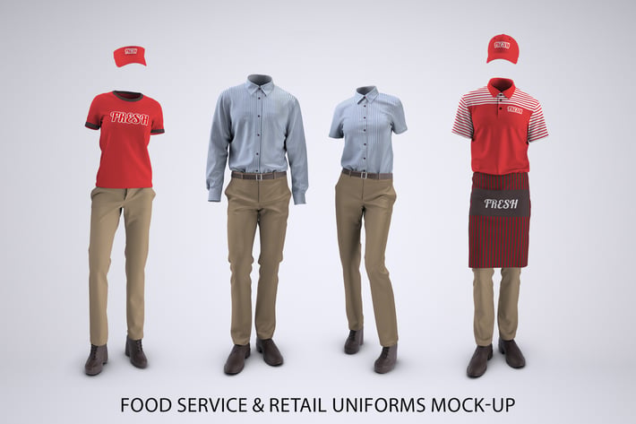 Food Service and Retail Uniforms Mock-Up
