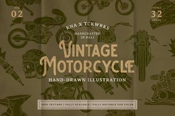 Vintage Motorcycle Illustration - KNA