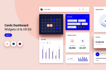 Cards Dashboard Widgets UI & UX Kit - 1