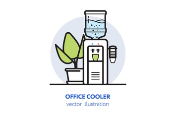 Office cooler vector illustration