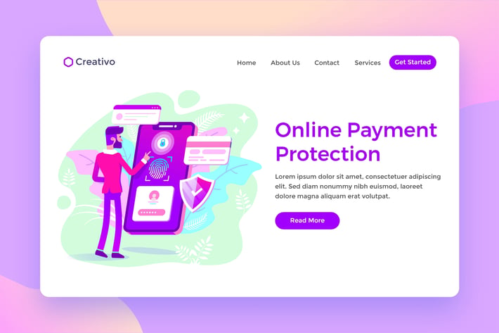 Online Payment Protection, Banking Landing Page