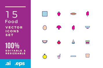 15 Food vector icons
