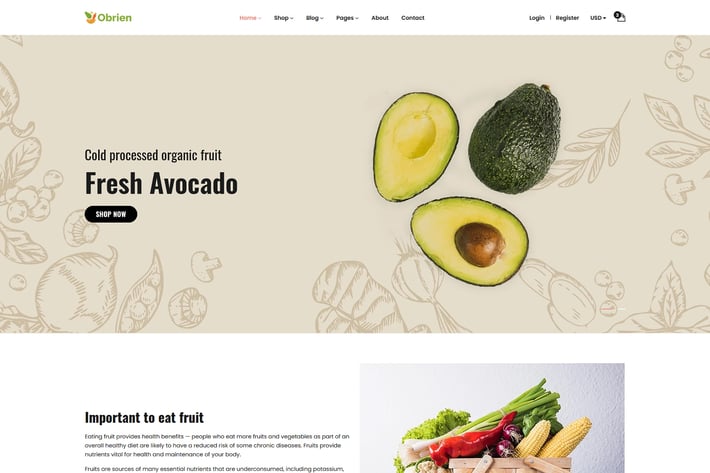 Obrien – Organic Food HTML5 Template 
