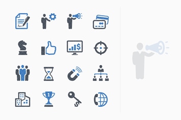Business Icons Set 2 - Blue Series