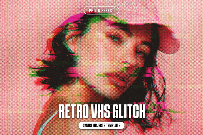 Retro VHS Glitch Photo Effect