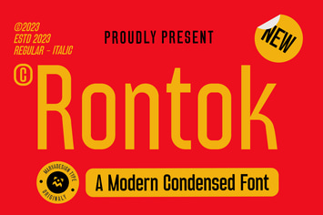 Rontok - A Modern Sans Condensed Font