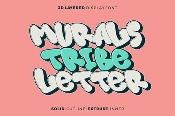 Murals Tribe Letter - 3d Layered Display Font