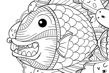 Piranha Fish Doodle