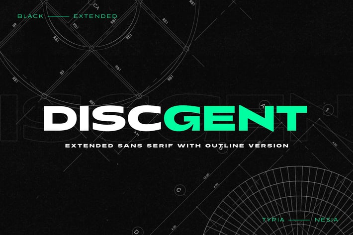 Discgent - Modern Extended Bold Display Sans