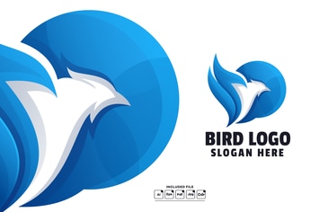 Abstract Bird Gradient Logo Template