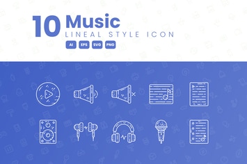 10 Music Detailed Icon Collection