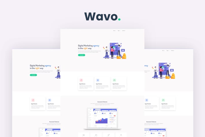 Wavo - Responsive Bootstrap SaaS, Startup & WebAp