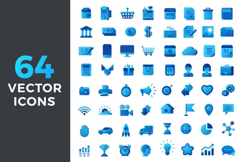 Vector Icons Flat Blue style