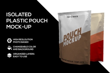 Plastic pouch mockup