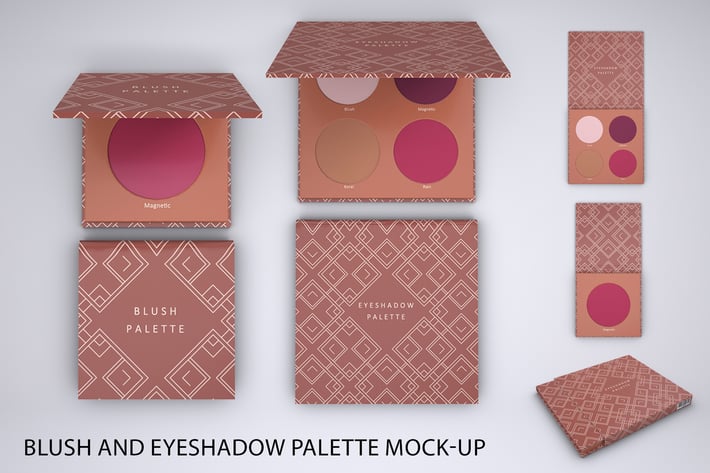 Blush and Eyeshadow Palette Mock-up