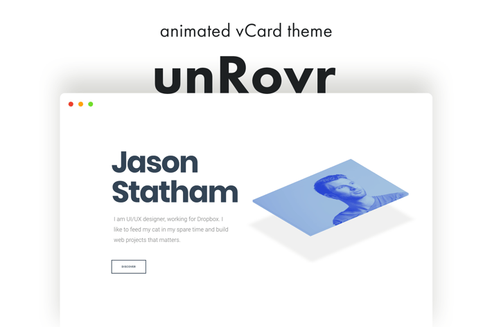 unRovr - Animated vCard & Resume WordPress Theme
