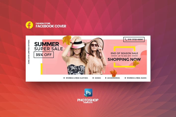 Super Sale Fashion Store Facebook Cover Template