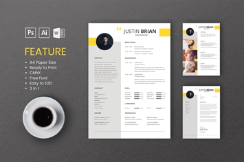 Professional CV And Resume Template Justin