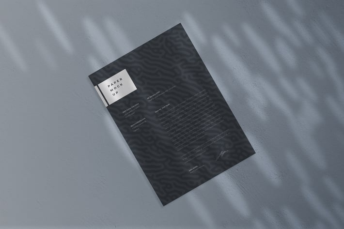 A4 Paper Mockup PSD Template with Shadow Overlay