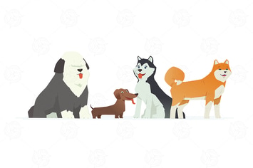 Cute dogs - vector illustration