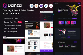 Danza - Dancing School and Ballet Studio HTML Temp