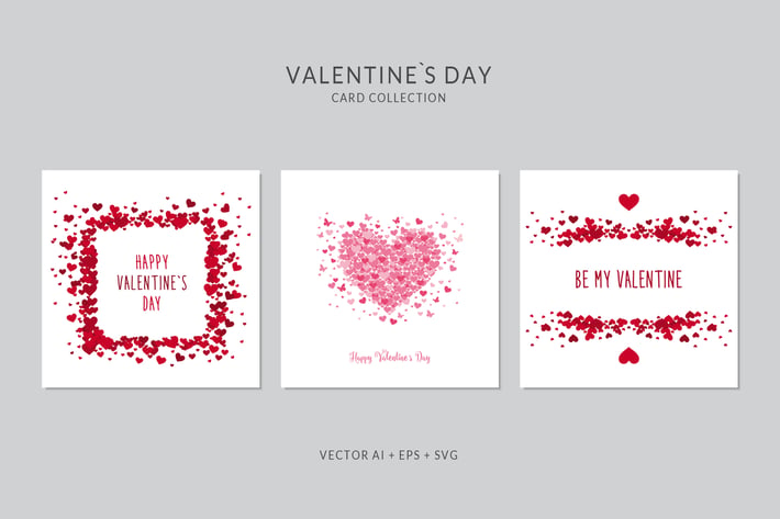Valentines Day Card Vector Set