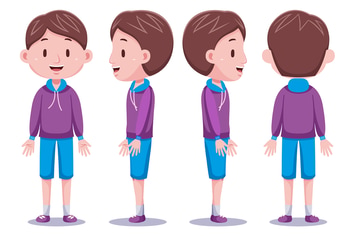Cute boys character in different poses #4