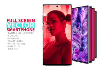 Note 10 Fullscreen Smartphone Layered PSD MockUps