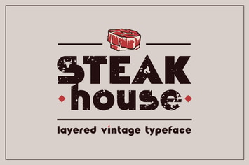 Steakhouse - layered vintage font