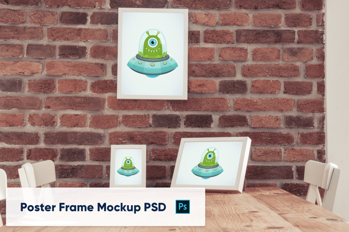 Poster Frames in luxury interior - Mockup PSD