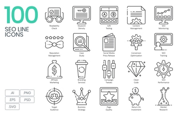 100 SEO Line Icons