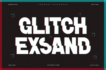 Glitch Exsand - Futuristic Glitch Font