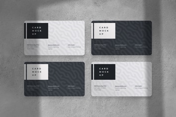 Round Corners Business Card Mockup with Template