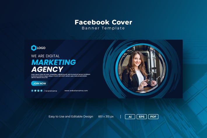 Creative Digital Marketing Facebook Cover Template