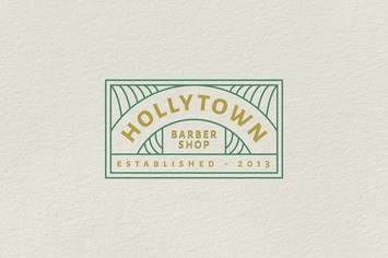 Vintage Badge Logo - Hollytown Barbershop
