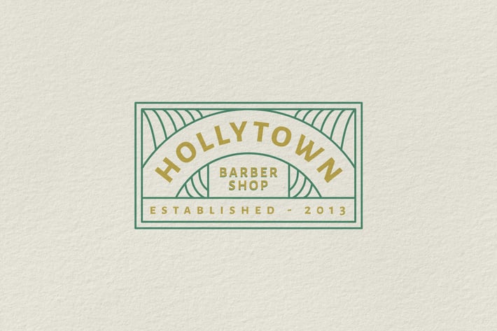 Vintage Badge Logo - Hollytown Barbershop
