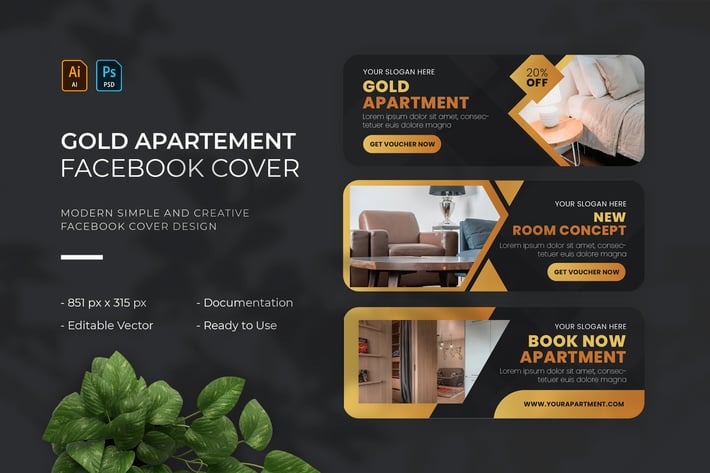 Gold Apartment | Facebook Cover