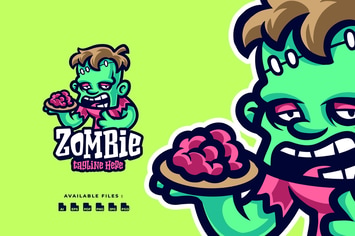Zombie Cartoon Mascot Business Logo