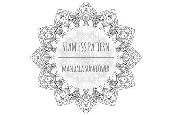 Mandala Sunflower – Seamless Pattern