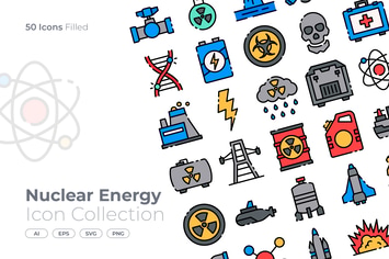 Nuclear Energy  Filled Icon